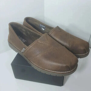 Bobs from Skechers Womans Brown Memory Foam Loafers,Size 9  .